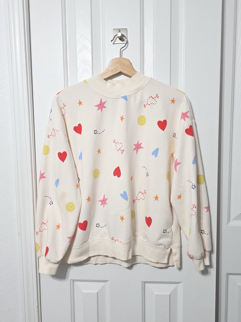 Girls Old Navy Crewneck, Stars & hearts, XL